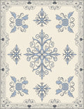 Pale Blue Floral Medallion Symmetry Rug