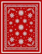 Festive Red Snowflake Medallion Rug