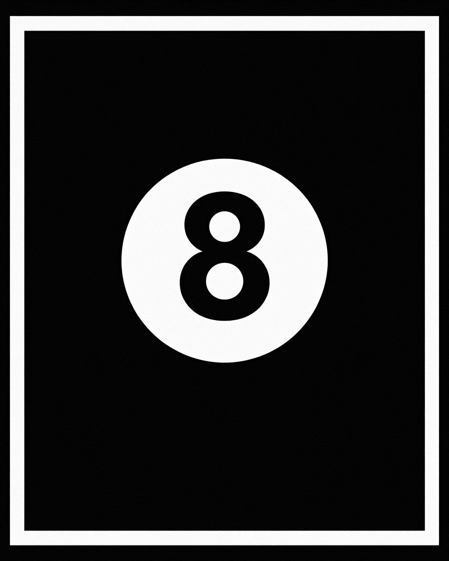 Bold Black White Eight Ball Rug