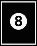 Bold Black White Eight Ball Rug