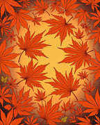 Autumn Maple Leaves Gradient Background Rug