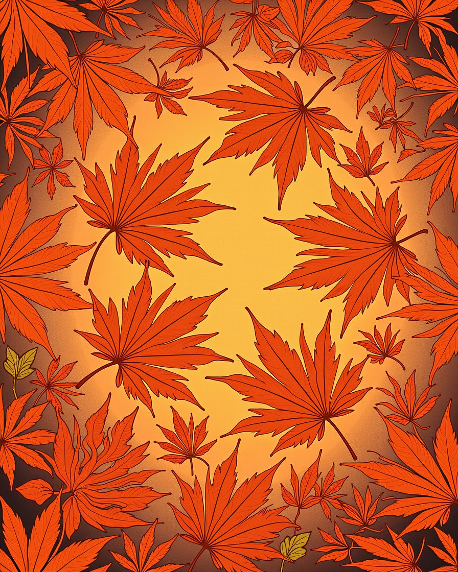 Autumn Maple Leaves Gradient Background Rug