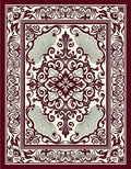 Crimson Botanical Medallion Frame Rug