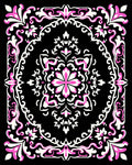 Ornate Pink and White Floral Medallion Rug