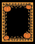 Autumn Orange Pumpkin Vine Border Rug