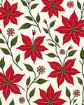 Crimson Red Floral Vine Garden Rug