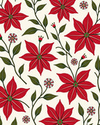 Crimson Red Floral Vine Garden Rug