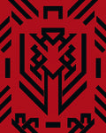 Bold Red Geometric Animal Rug