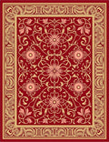 Crimson Floral Scrollwork Rug