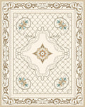 Ornate Cream Terra Cotta Floral Lattice Rug