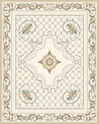 Ornate Cream Terra Cotta Floral Lattice Rug