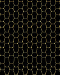 Modern Gold Hexagon Grid Rug