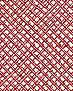 Bold Red Intersecting Lines Rug