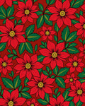 Bold Red Floral Foliage Rug