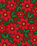 Bold Red Floral Foliage Rug