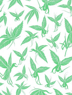 Emerald Green Floral Fairy Imprint Rug