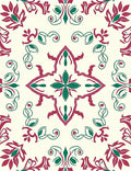 Regal Crimson Emerald Floral Arrangement Rug