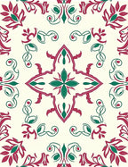 Regal Crimson Emerald Floral Arrangement Rug