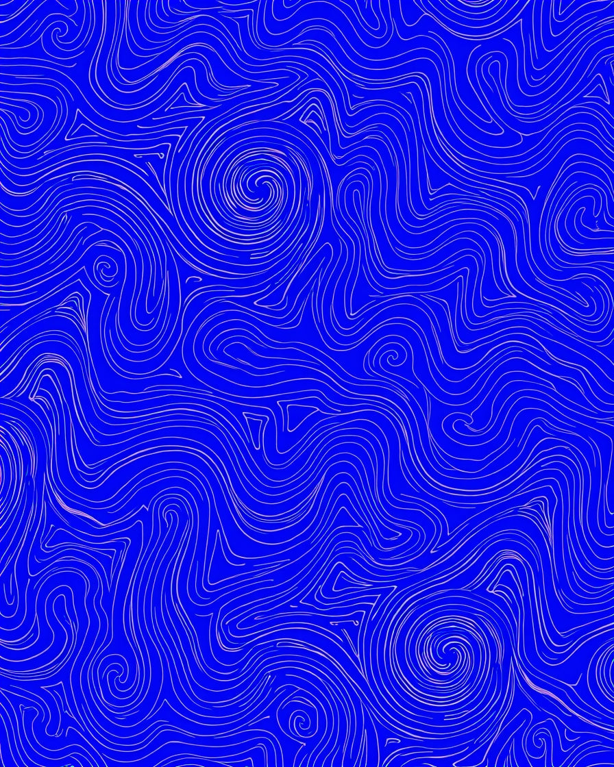 Electric Blue Swirl Abstract Rug