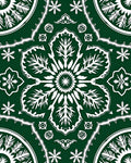 Deep Forest Green Floral Medallion Rug