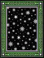 Neon Green Starry Night Sky Rug