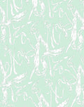 Mint Green Abstract Organic Swirl Rug