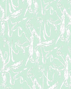 Mint Green Abstract Organic Swirl Rug