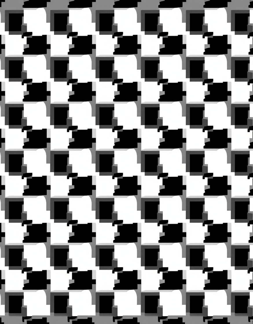 Black White Abstract Squared Grid Rug