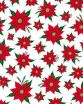 Vibrant Red Floral Evergreen Arrangement Rug