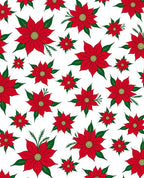 Vibrant Red Floral Evergreen Arrangement Rug