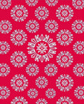 White Floral Sunburst Medallion Red Rug
