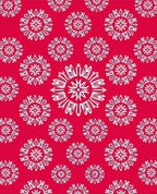 White Floral Sunburst Medallion Red Rug