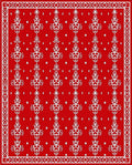 Crimson White Folk Scandi Medallion Rug