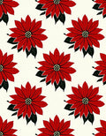 Vibrant Red Poinsettia Floral Rug
