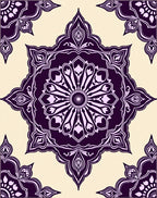 Rich Plum Eight Pointed Starburst Rug