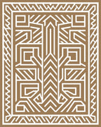 Bold Geometric Bronze Abstract Rug