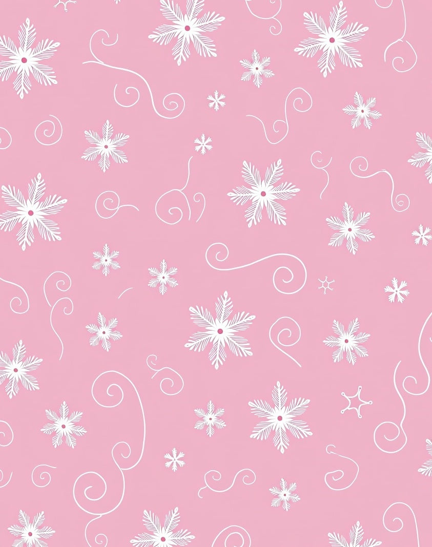 Pink Snowflake Swirl Cluster Rug