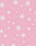 Pink Snowflake Swirl Cluster Rug