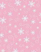 Pink Snowflake Swirl Cluster Rug