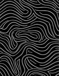 Monochromatic Black White Wavy Lines Rug