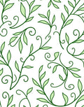 Green Leafy Vine Swirls Rug