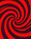 Vibrant Red Swirl Spiral Rug