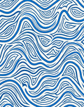 Bold Blue Abstract Swirl Rug