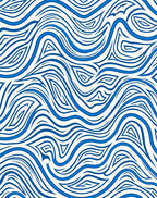 Bold Blue Abstract Swirl Rug