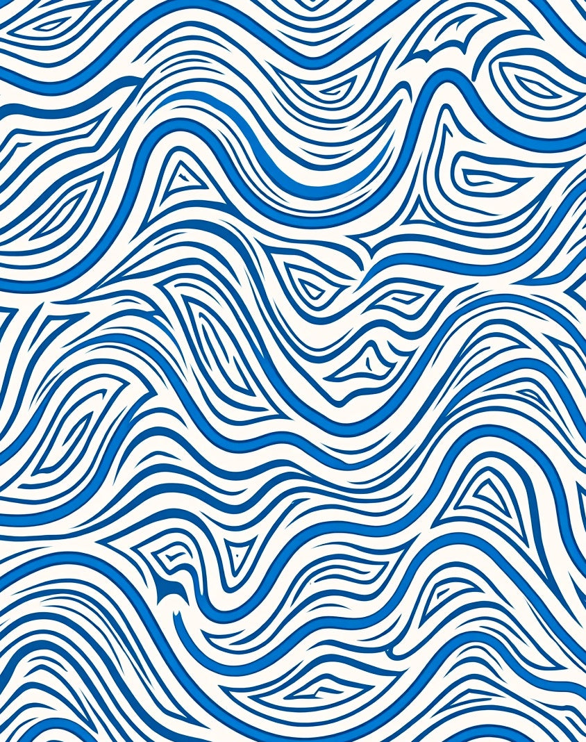 Bold Blue Abstract Swirl Rug