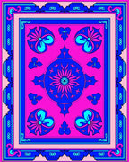 Vibrant Pink Floral Medallion Rug