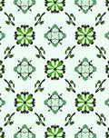 Vibrant Emerald Floral Tile Arrangement Rug