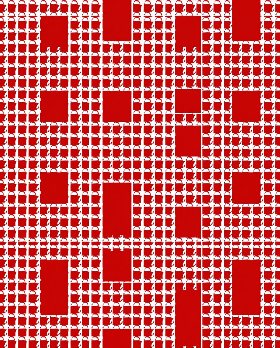 Bold Red Houndstooth Squares Rug