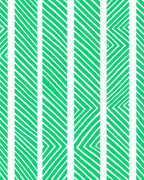 Emerald Green White Abstract Stripe Rug