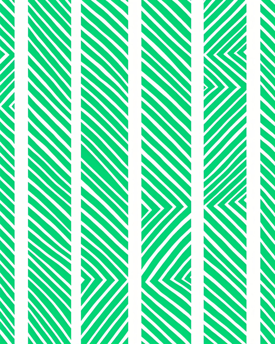 Emerald Green White Abstract Stripe Rug